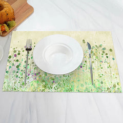 Lofaris Yellow Green Leaf Vintage Spring Set Of 4 Placemats