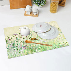 Lofaris Yellow Green Leaf Vintage Spring Set Of 4 Placemats