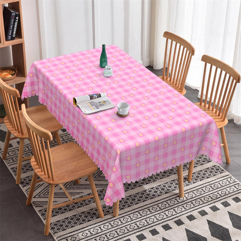 Lofaris Yellow Heart Light Purple Tablecloth For Decor