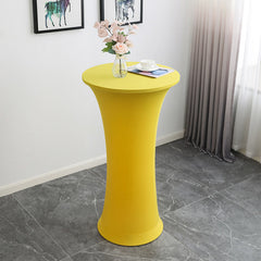 Lofaris Yellow High Top Round Spandex Cocktail Tablecloths