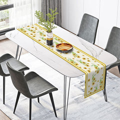 Lofaris Yellow Line Sunflowers Repeat Summer Table Runner