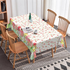 Lofaris Yellow Pink Tulip Flowers Party Rectangle Tablecloth