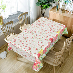 Lofaris Yellow Pink Tulip Flowers Party Rectangle Tablecloth