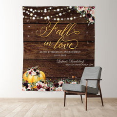 Lofaris Yellow Pumpkin And Roses Fall In Love Wedding Backdrop