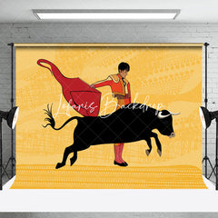 Lofaris Yellow Red Bullfighting Show San Fermin Backdrop