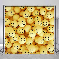 Lofaris Yellow Smiley Balls Kids Party Backdrop For Photo