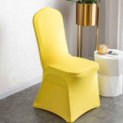 Lofaris Yellow Stretch Spandex Banquet Chair Slipcovers