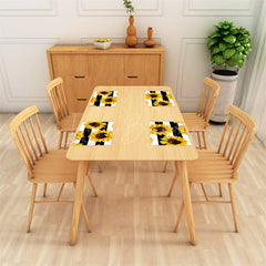 Lofaris Yellow Sunflower Black Stripe Set Of 4 Placemats