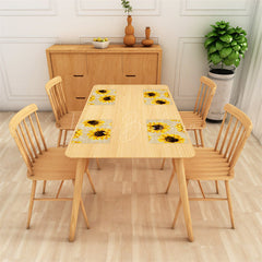 Lofaris Yellow Sunflower Brown Texture Set Of 4 Placemats