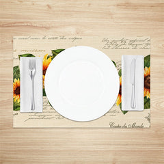 Lofaris Yellow Sunflower Leaf Newspaper Set Of 4 Placemats