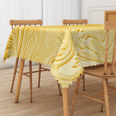 Lofaris Yellow Wave Texture Gradient Rectangle Tablecloth