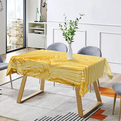 Lofaris Yellow Wave Texture Gradient Rectangle Tablecloth