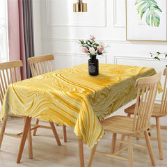 Lofaris Yellow Wave Texture Gradient Rectangle Tablecloth