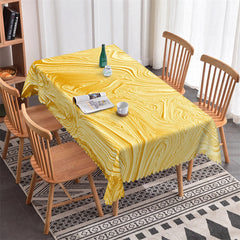 Lofaris Yellow Wave Texture Gradient Rectangle Tablecloth