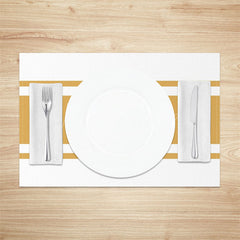 Lofaris Yellow White Modern Set Of 4 Placemats For Table