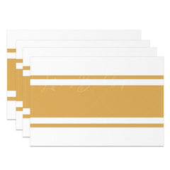 Lofaris Yellow White Modern Set Of 4 Placemats For Table