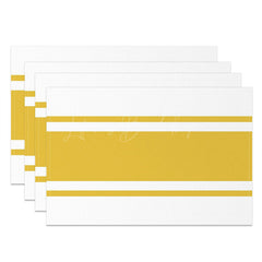 Lofaris Yellow White Simple Lines Dinner Set Of 4 Placemats