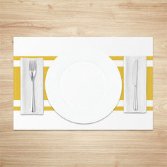 Lofaris Yellow White Simple Lines Dinner Set Of 4 Placemats