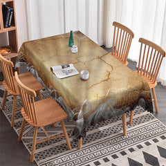 Lofaris Yellowed Crack Wall Spider Web Halloween Tablecloth