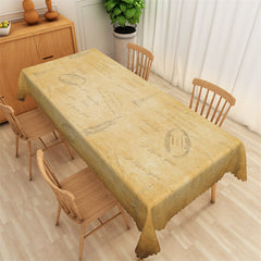 Lofaris Yellowed Envelope Text Vintage Dining Tablecloth