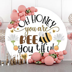 Lofaris You Are Beetiful Floral Bee Round Backdrop For Party