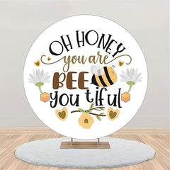 Lofaris You Are Beetiful Floral Bee Round Backdrop For Party