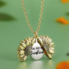 Lofaris You Are My Sunshine Gold Sunflower Necklace as Gift