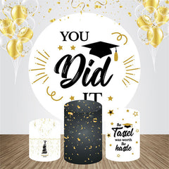 Lofaris You Did It Cap White Round Graduation Backdrop Kit