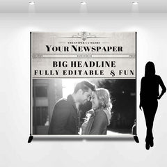 Lofaris Your Newspaper Personalized Photo Wedding Backdrop