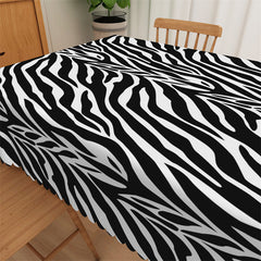 Lofaris Zebra Black And White Cafe Bistro Party Tablecloth