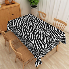 Lofaris Zebra Black And White Cafe Bistro Party Tablecloth