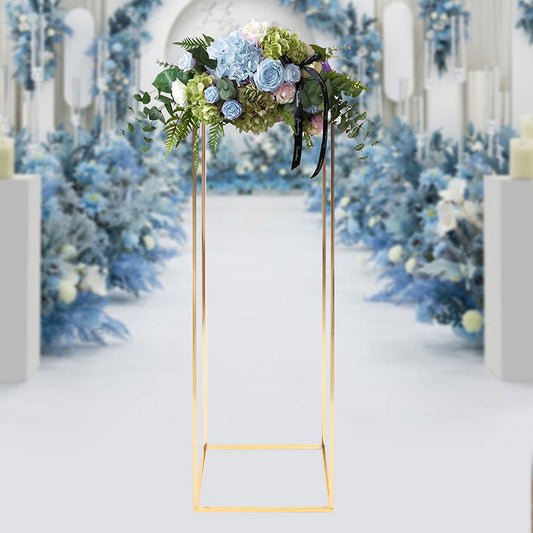 Lofaris 1X3.2Ft Gold Metal Wedding Floral Stand | Wedding Arch Decorations | Wooden Wedding Arch for Decorations | Circle Wedding Arch Decor