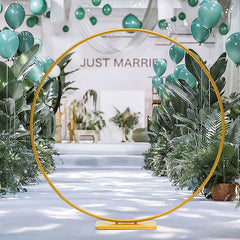 Lofaris 2.6Ft Golden Metal Balloon Circle Wedding Arch Decor