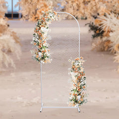 Lofaris 2.6X6.6FT Gold Metal Square Wedding Arch Backdrop Stand