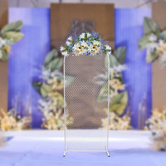 Lofaris 2.6X6.6FT Gold Metal Square Wedding Arch Backdrop Stand