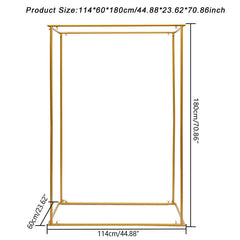 Lofaris 3.6X6FT Cuboid Frame Gold Metal Wedding Arch Backdrop