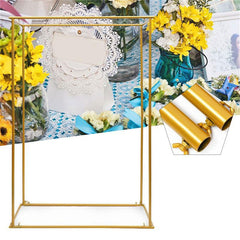 Lofaris 3.6X6FT Cuboid Frame Gold Metal Wedding Arch Backdrop