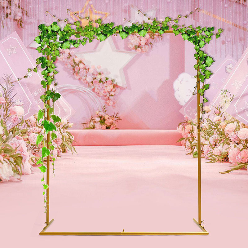 Lofaris 1X3.2Ft Gold Metal Wedding Floral Stand | Wedding Arch Decorations | Wooden Wedding Arch for Decorations | Circle Wedding Arch Decor