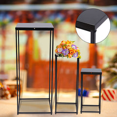 Lofaris 3 Pcs Black Metal Cuboid Shelf Wedding Decoractions