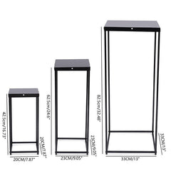 Lofaris 3 Pcs Black Metal Cuboid Shelf Wedding Decoractions