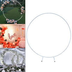 Lofaris 4Ft White Circle Floral Metal Arch For Wedding Party