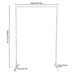 Lofaris 6.6X10FT Tall White iron Square Frame Flower Wedding Stand