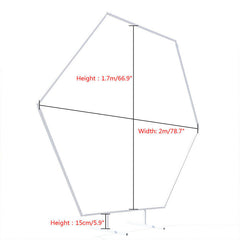 Lofaris 6.6X5.5FT White Hexagon Floral Metal Wedding Arch Stand