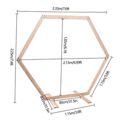 Lofaris 7.5Ft Light Wooden Flower Hexagon Wedding Arch Decor