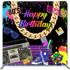 Lofaris 80S Graffiti Theme Double-Sided Backdrop for Birthday