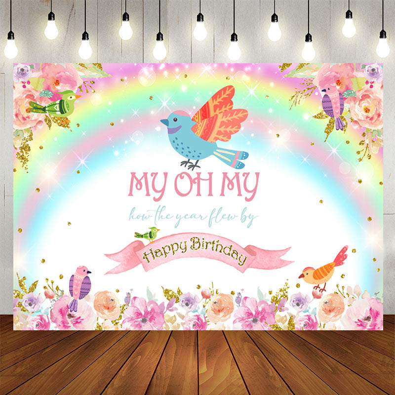 rainbow birthday backdrops for girls rainbow