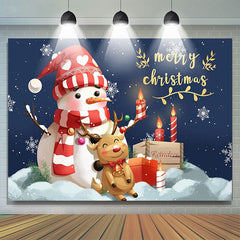 Lofaris Snowman Elk Candle Merry Christmas Photo Backdrop