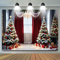 Lofaris Christmas Tree Window Gifts Photoshoot Backdrop