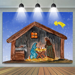 Lofaris Nativity Manger Scene Star Photo Christmas Backdrop