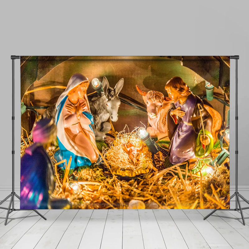 Lofaris Nativity Baby Jesus Photoshoot Christmas Backdrop